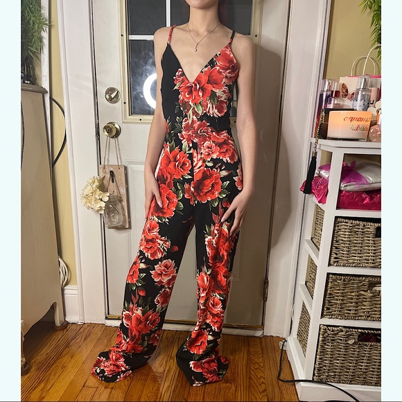 Windsor Pants - Red Rose Jumpsuit by Windsor